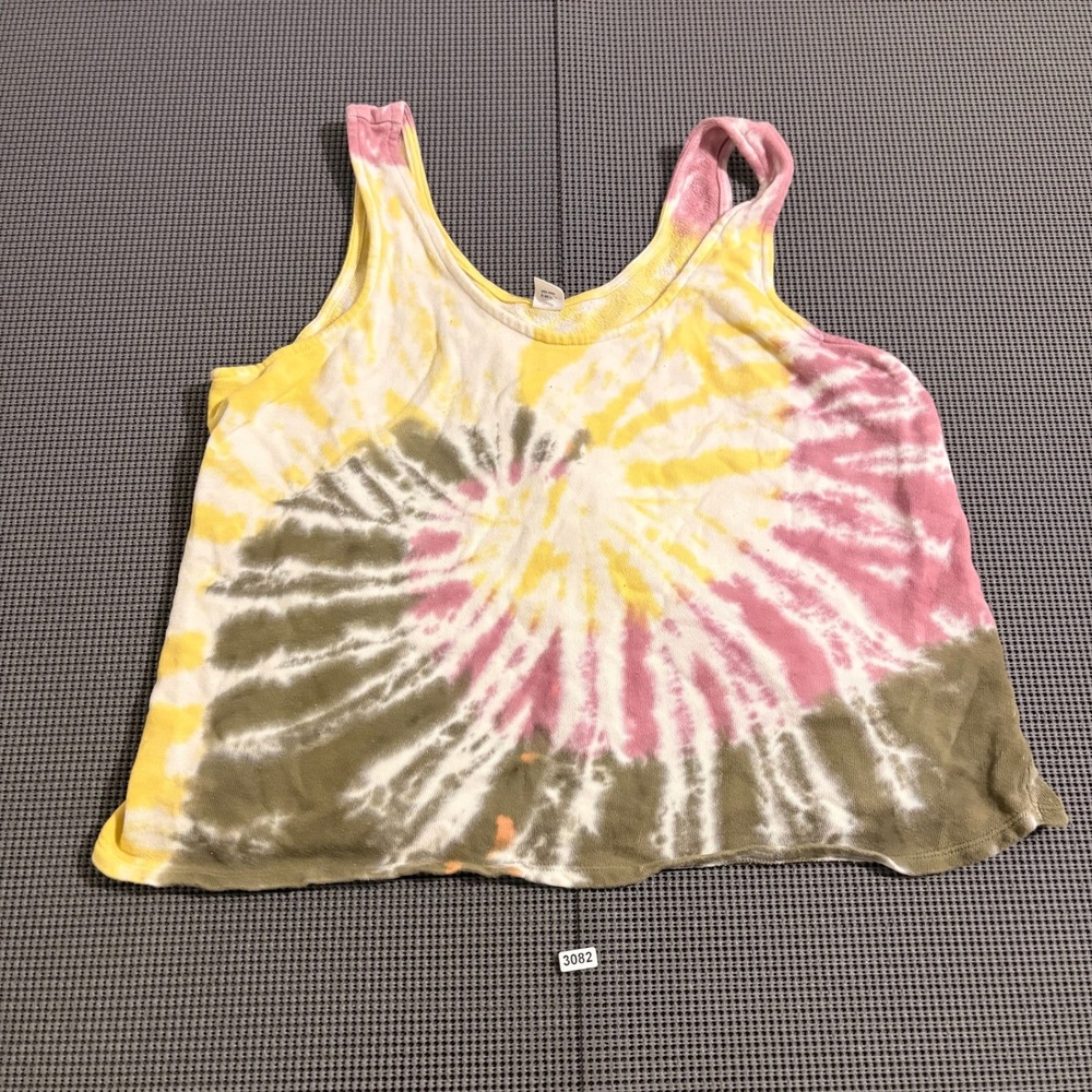 Old Navy Womens Pink Yellow Green Tie Dye Sleeveless Tank Top Size M